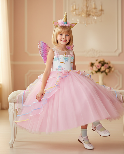 unicorn ball gown dress - sitting