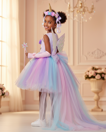 unicorn ball gown led dress set - back