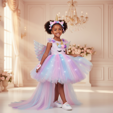 unicorn ball gown led dress set - front