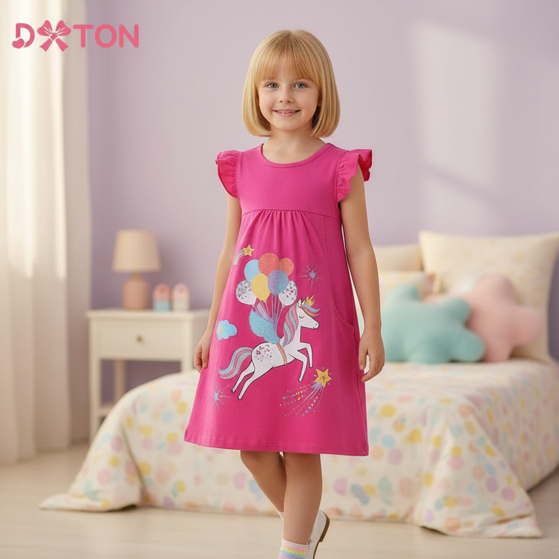 unicorn balloon print dress - front