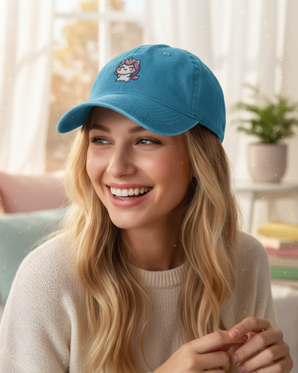 unicorn baseball cap - in-use