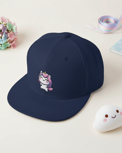 unicorn baseball hat - flat-lay