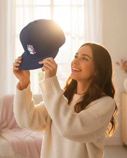 unicorn baseball hat - in-use