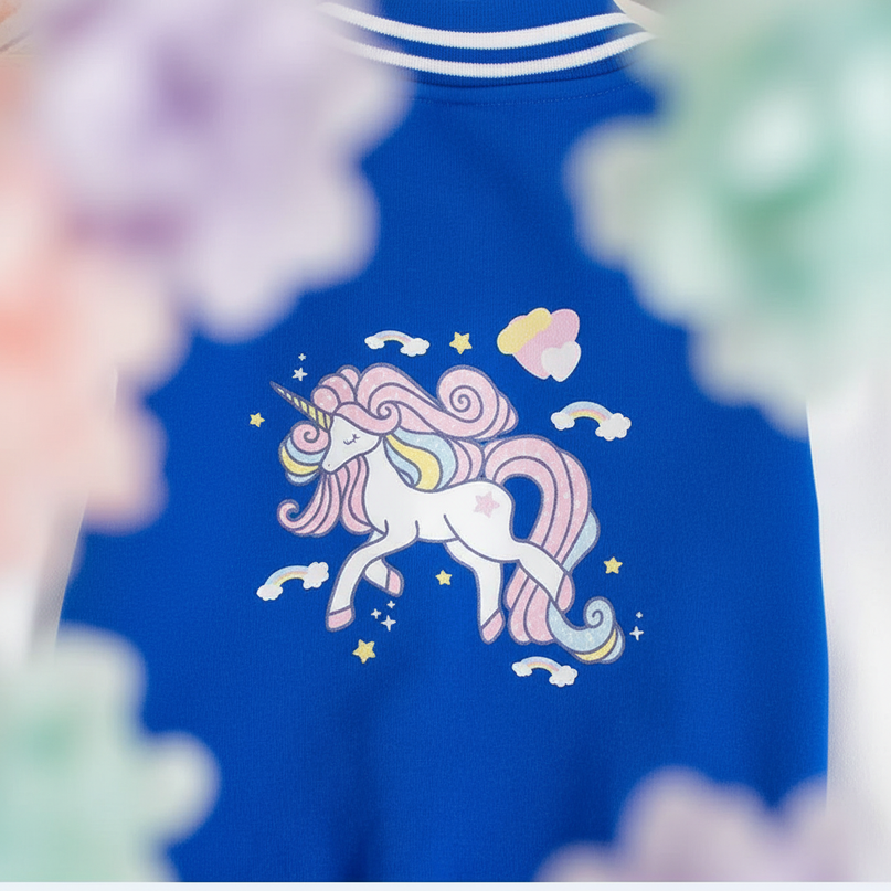 unicorn baseball jacket - detail