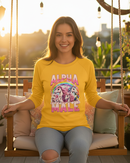 unicorn baseball shirt - in-use