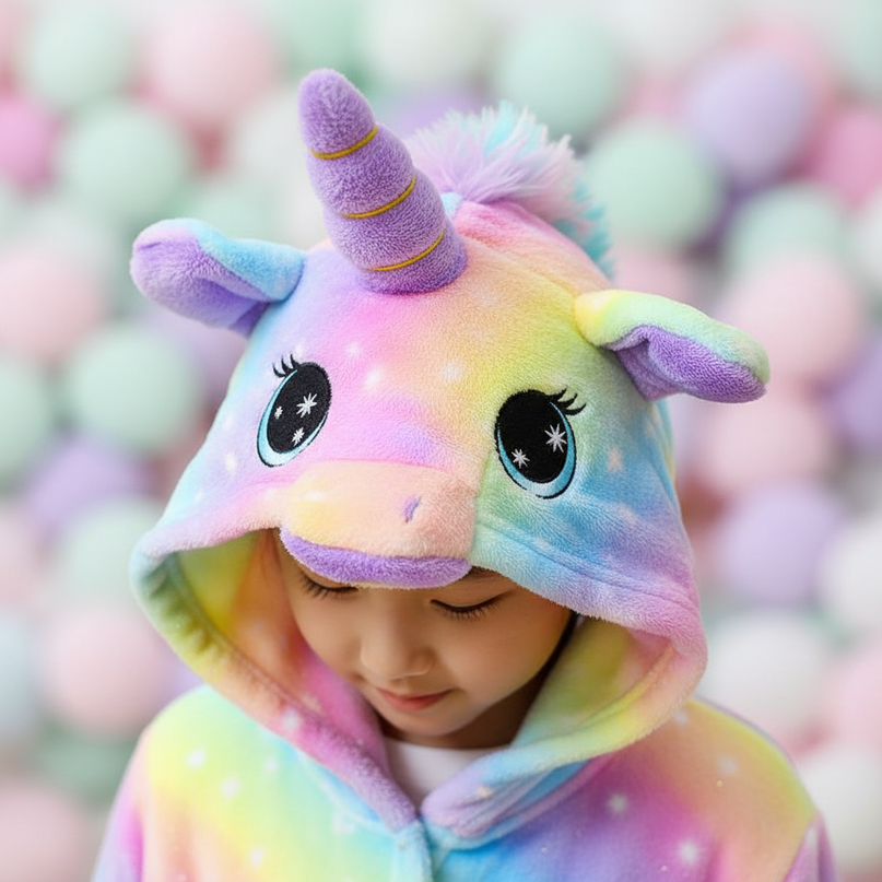 unicorn bath robe - detail