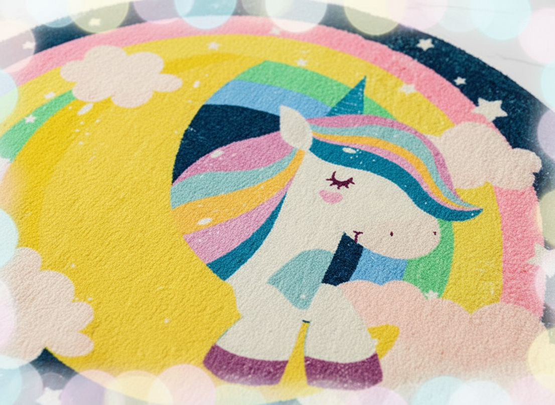 unicorn bath rug - detail