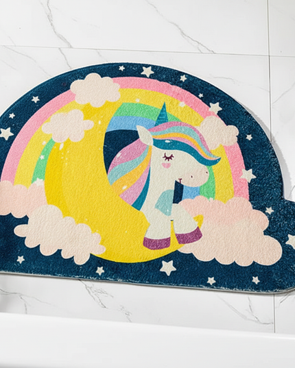 unicorn bath rug - flat-lay