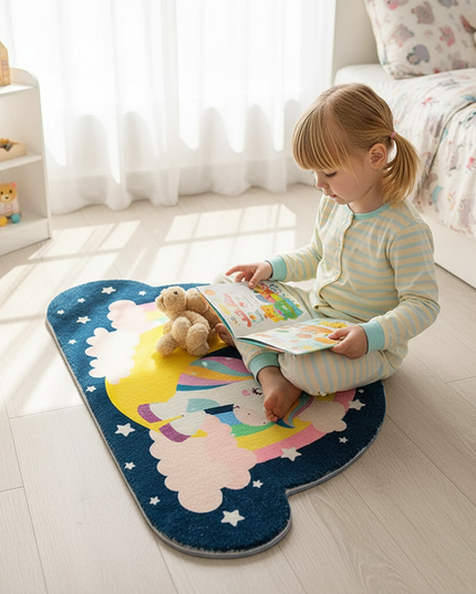 unicorn bath rug - in-use