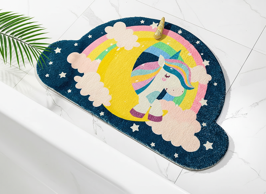 unicorn bath rug - lifestyle