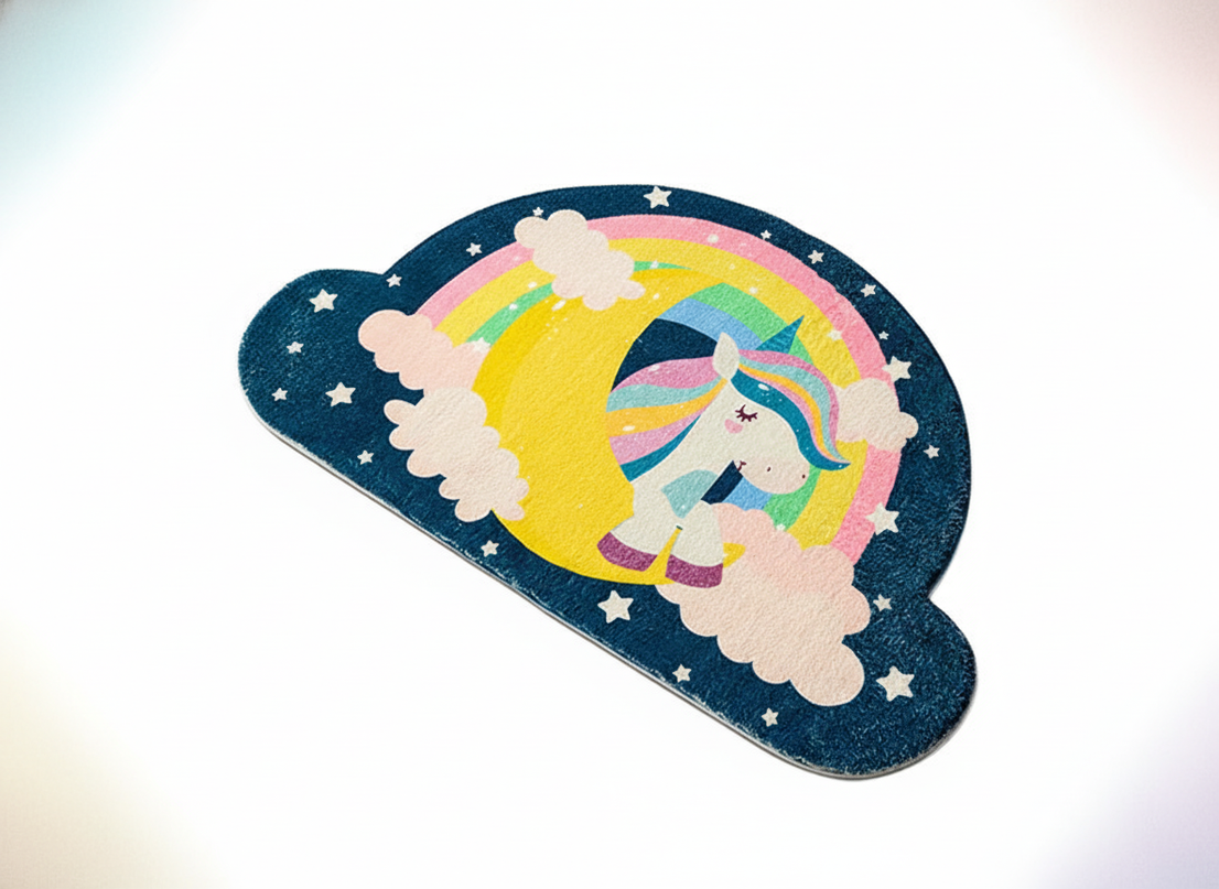 unicorn bath rug - white-bg