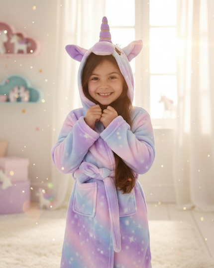 unicorn bathrobe - in-use
