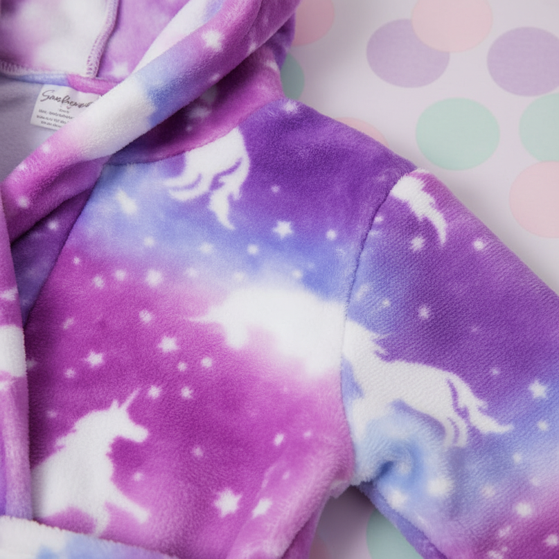 unicorn bathrobe kids - detail