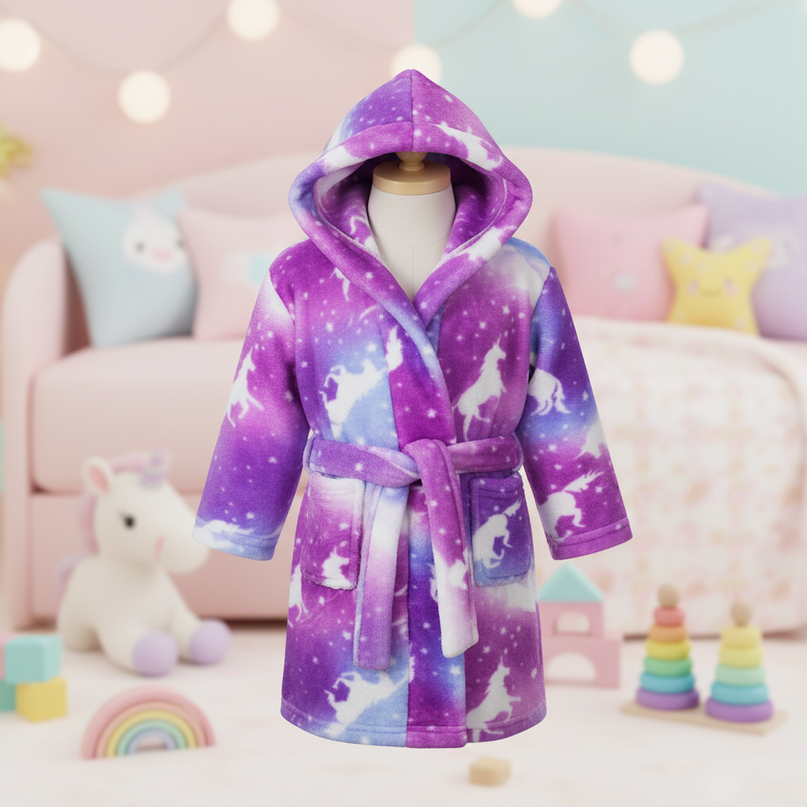 unicorn bathrobe kids - lifestyle