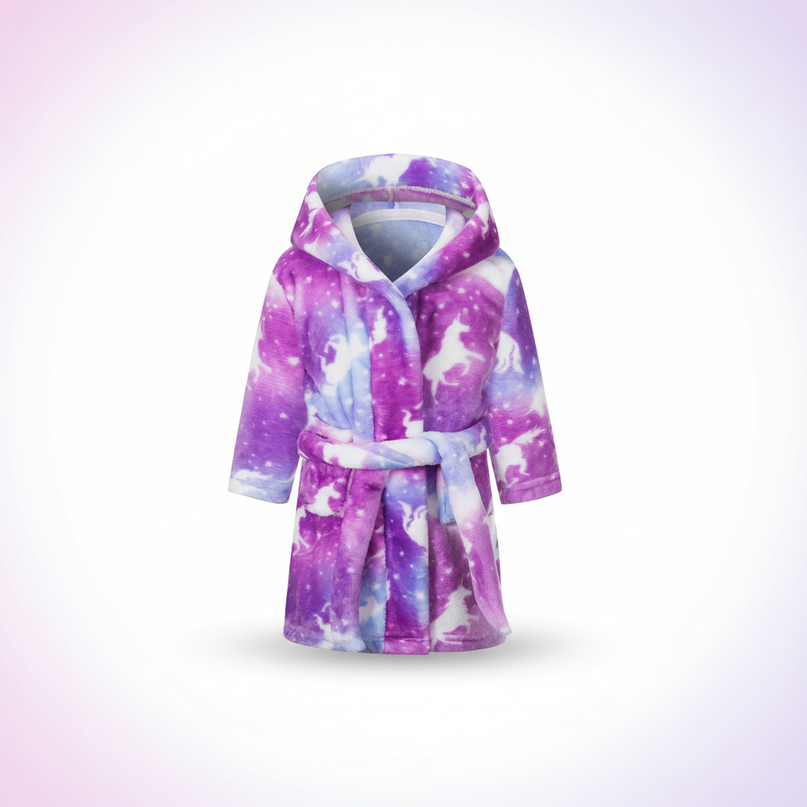 unicorn bathrobe kids - white-bg