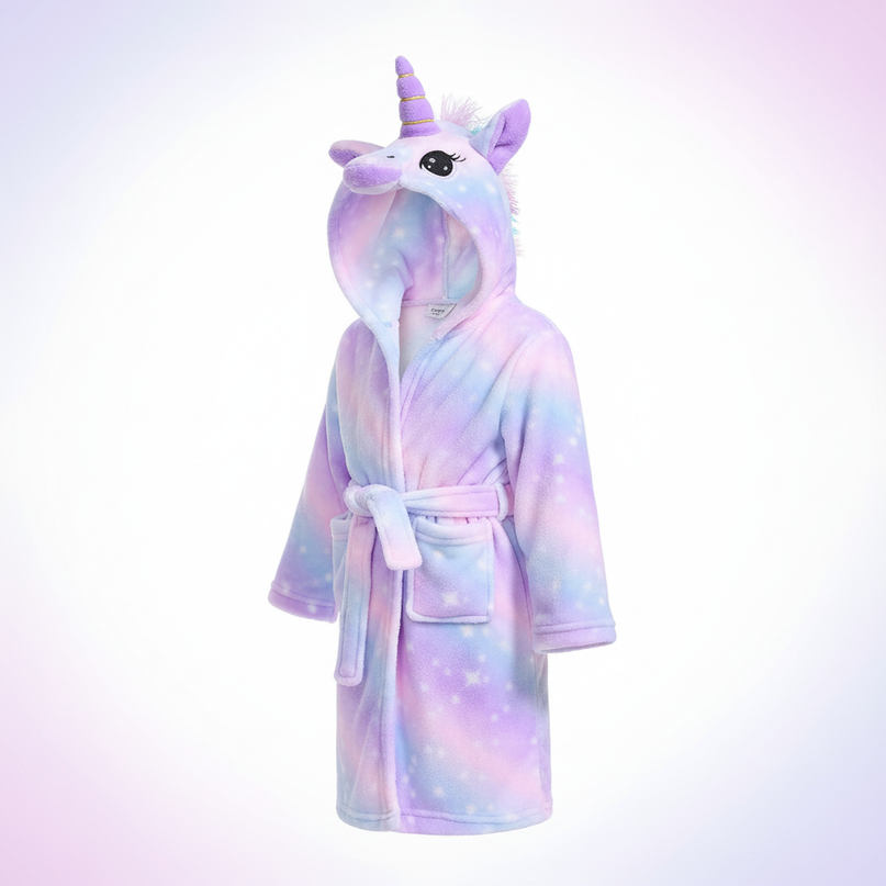 unicorn bathrobe - white-bg