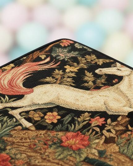 unicorn bathroom rug - detail