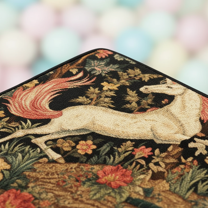 unicorn bathroom rug - detail
