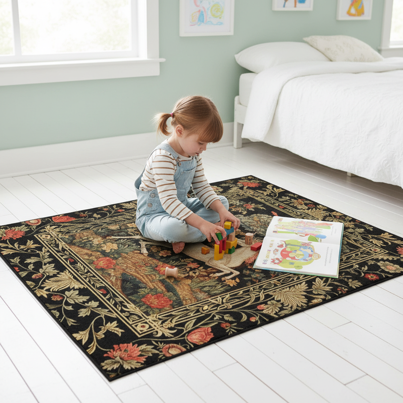 unicorn bathroom rug - in-use