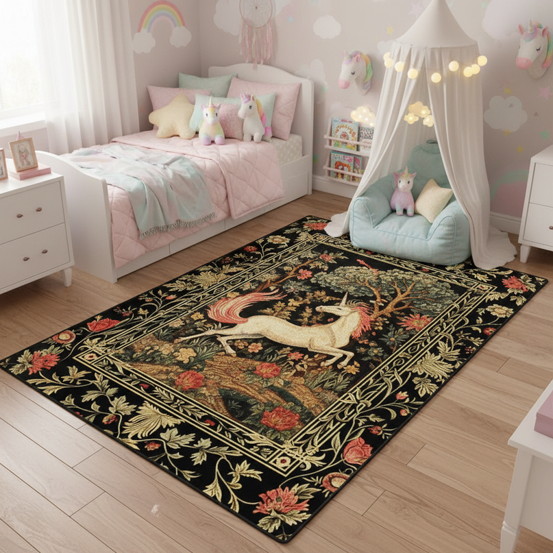unicorn bathroom rug - lifestyle