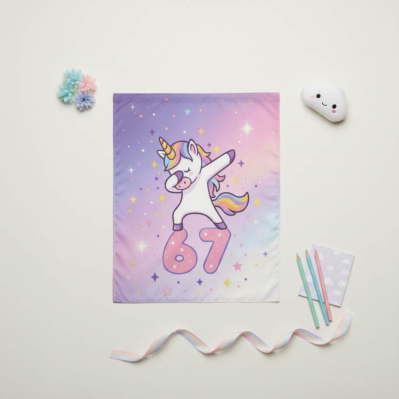 unicorn bathroom shower curtain - flat-lay