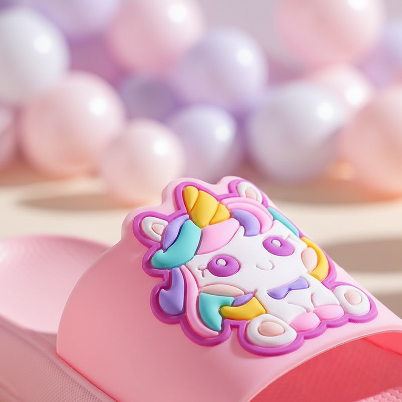 unicorn bathroom slippers - detail
