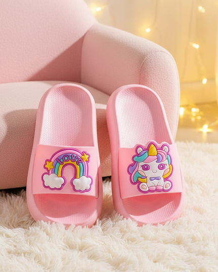 unicorn bathroom slippers - lifestyle