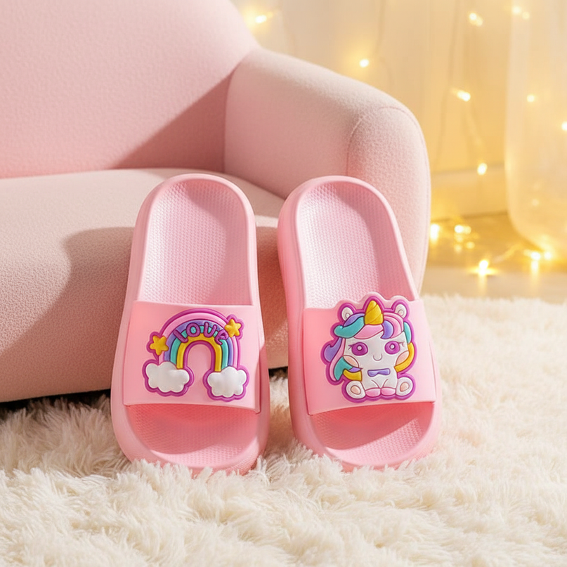 unicorn bathroom slippers - lifestyle