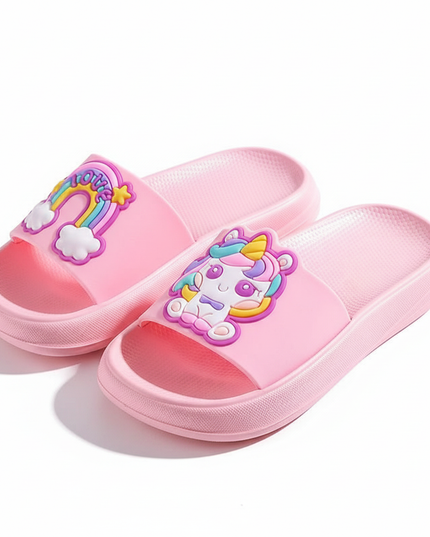 unicorn bathroom slippers - white-bg