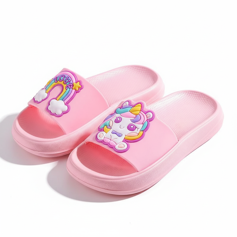 unicorn bathroom slippers - white-bg