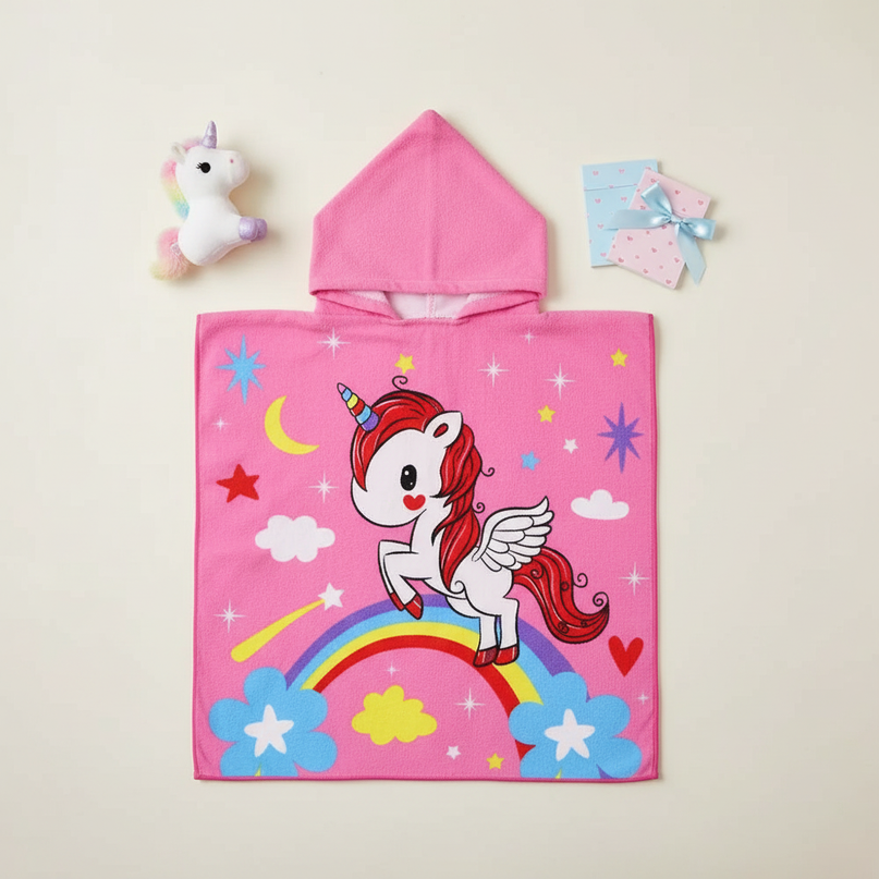 unicorn beach robe - flat-lay