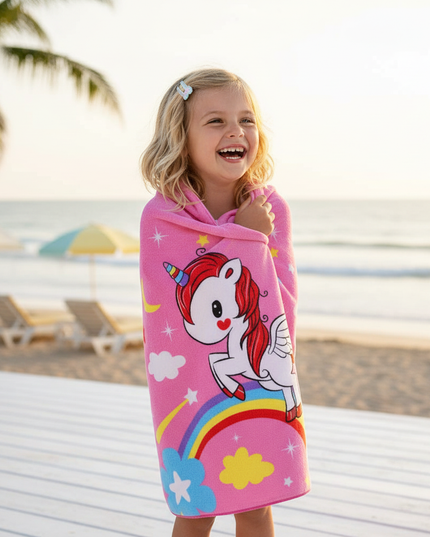 unicorn beach robe - in-use
