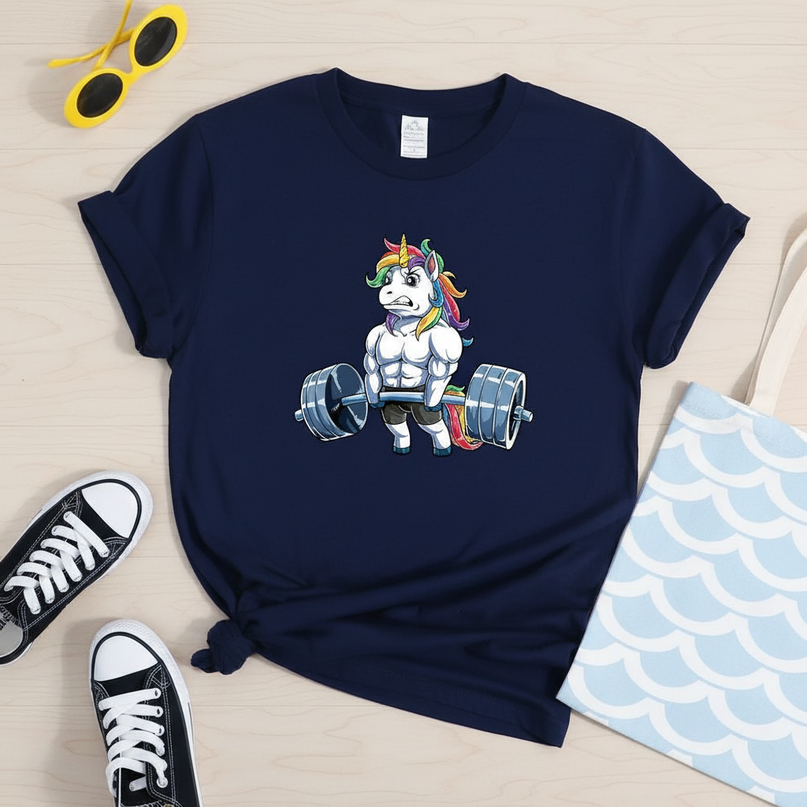 unicorn beach shirt - flat-lay
