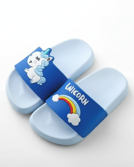 unicorn beach slippers - white-bg