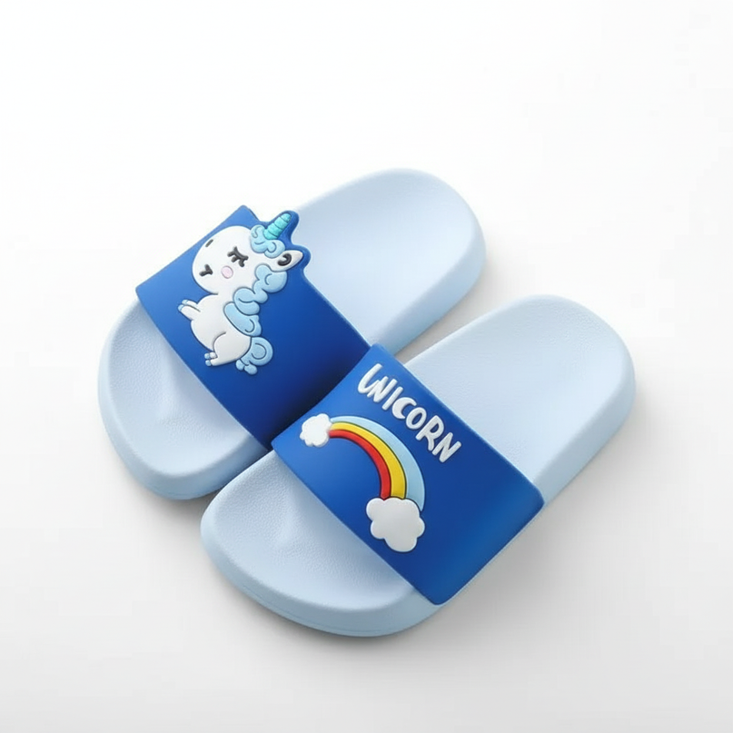 unicorn beach slippers - white-bg