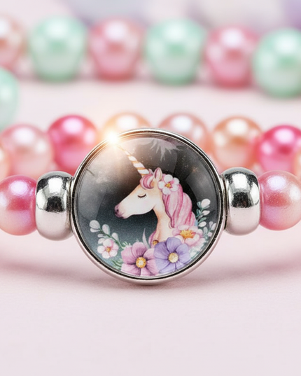 unicorn beaded bracelet - detail