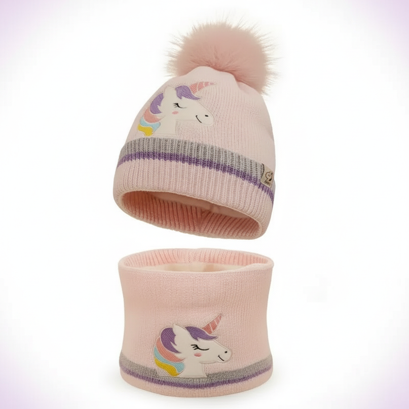 unicorn beanie girls - white-bg