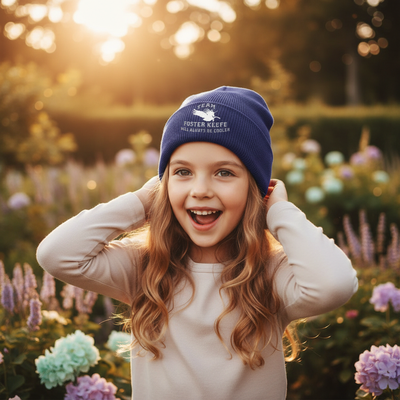 unicorn beanie kids - in-use