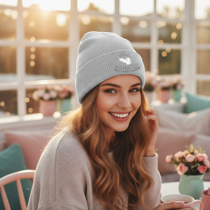 unicorn beanie women - in-use