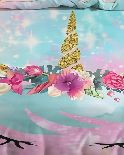 unicorn bedding for girls - detail