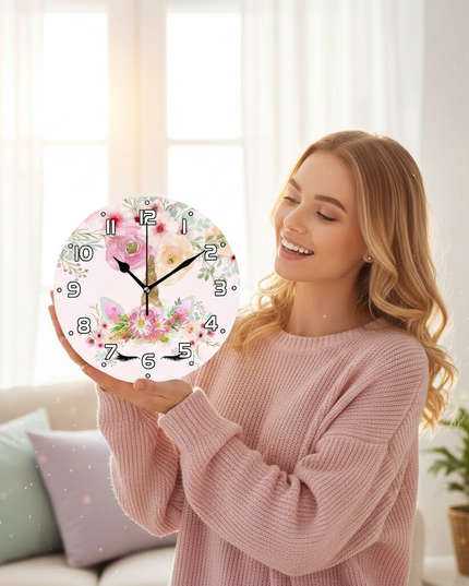 unicorn bedroom wall clock - in-use