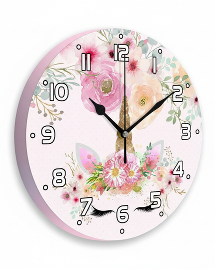 unicorn bedroom wall clock - white-bg