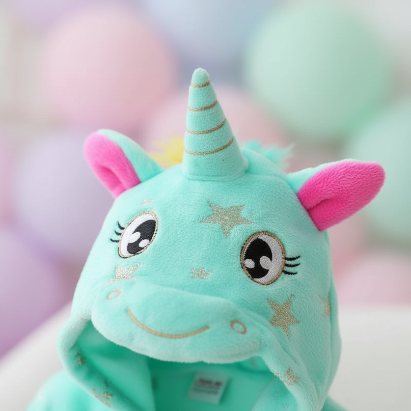 unicorn bedtime robe - detail