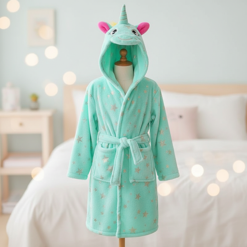 unicorn bedtime robe - lifestyle