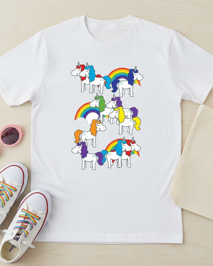 unicorn believer shirt - flat-lay