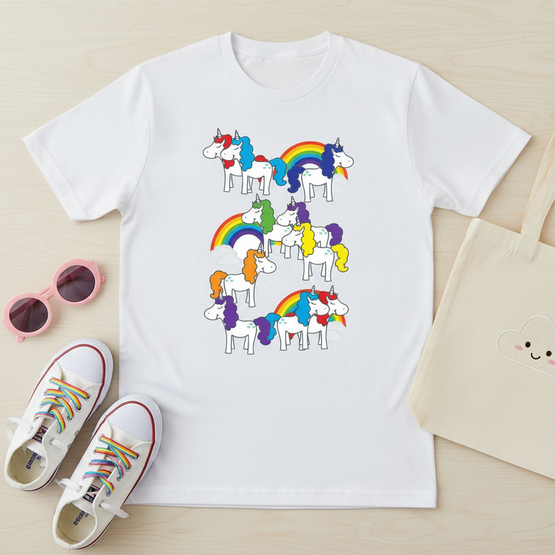 unicorn believer shirt - flat-lay