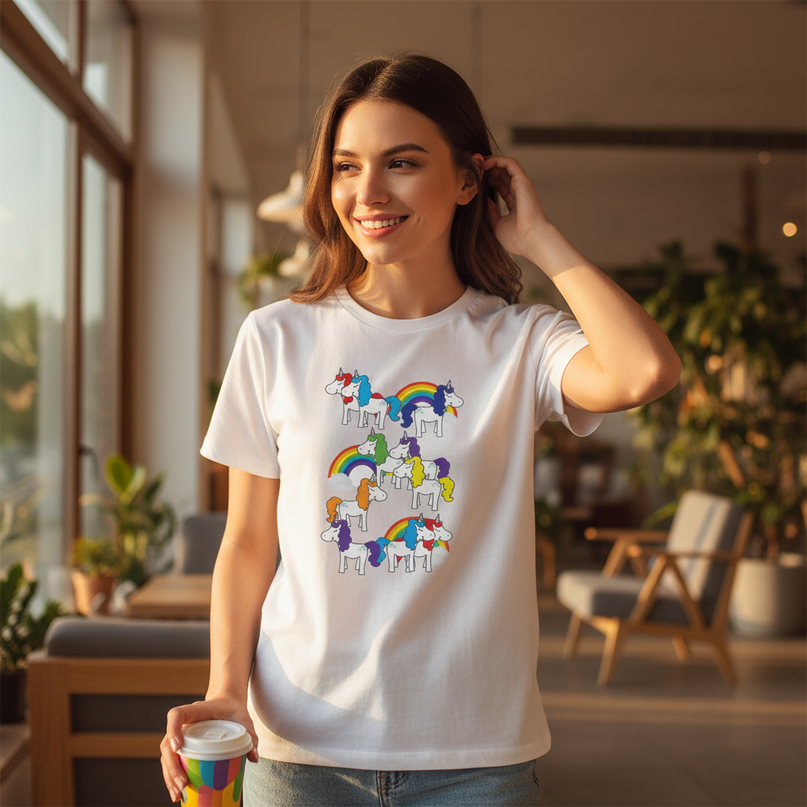 unicorn believer shirt - in-use