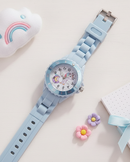 unicorn bezel watch - flat-lay