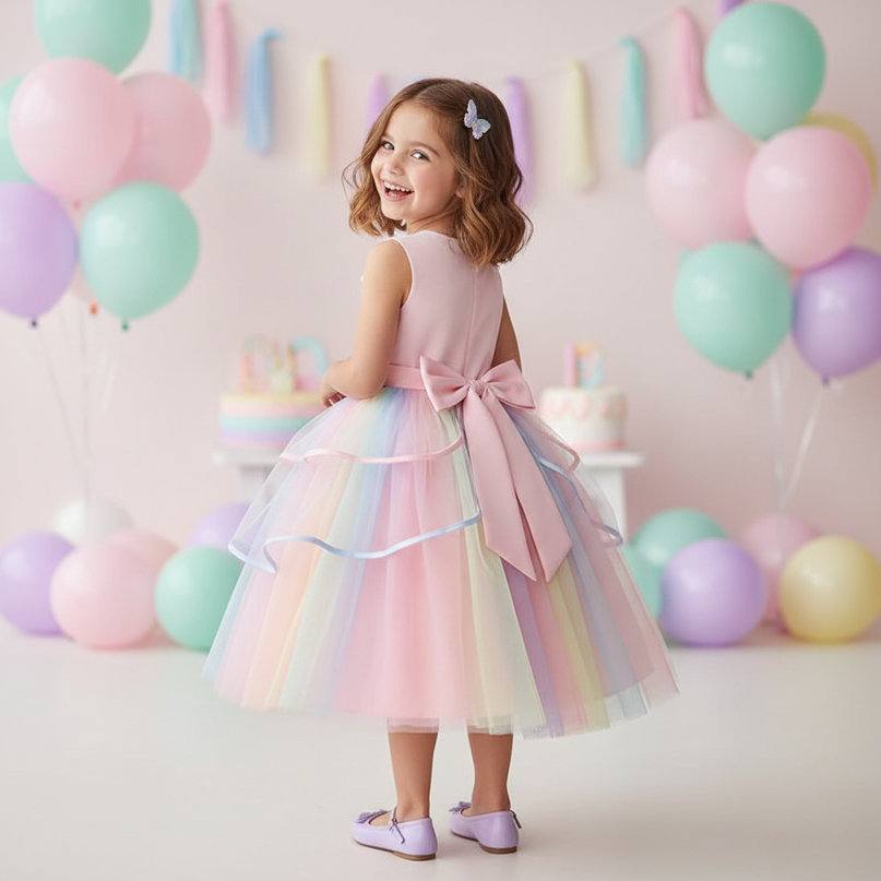 unicorn birthday dress tutu headband - back