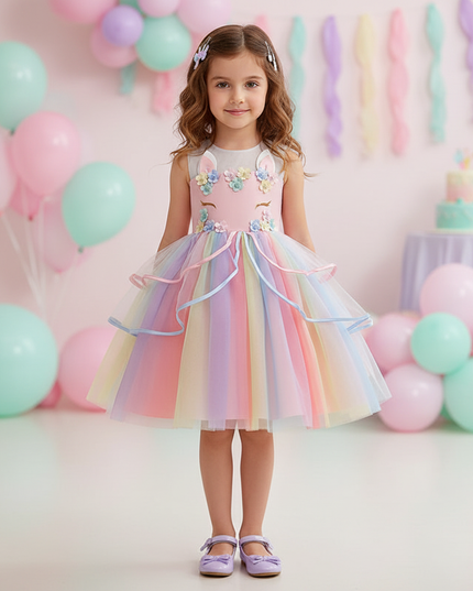 unicorn birthday dress tutu headband - detail